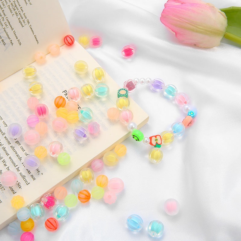Creative Candy Color Beads Mid Beads Acrylic Pumpkin Beads-100PCS