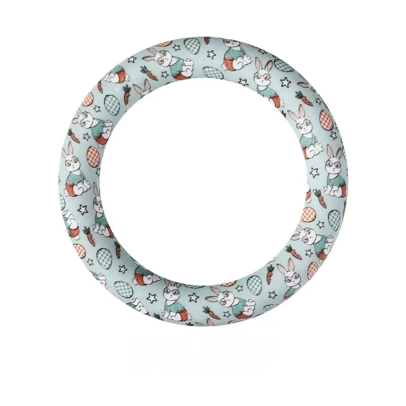 65MM Circular Ring Silicone Focal Beads for DIY Pens Keychains