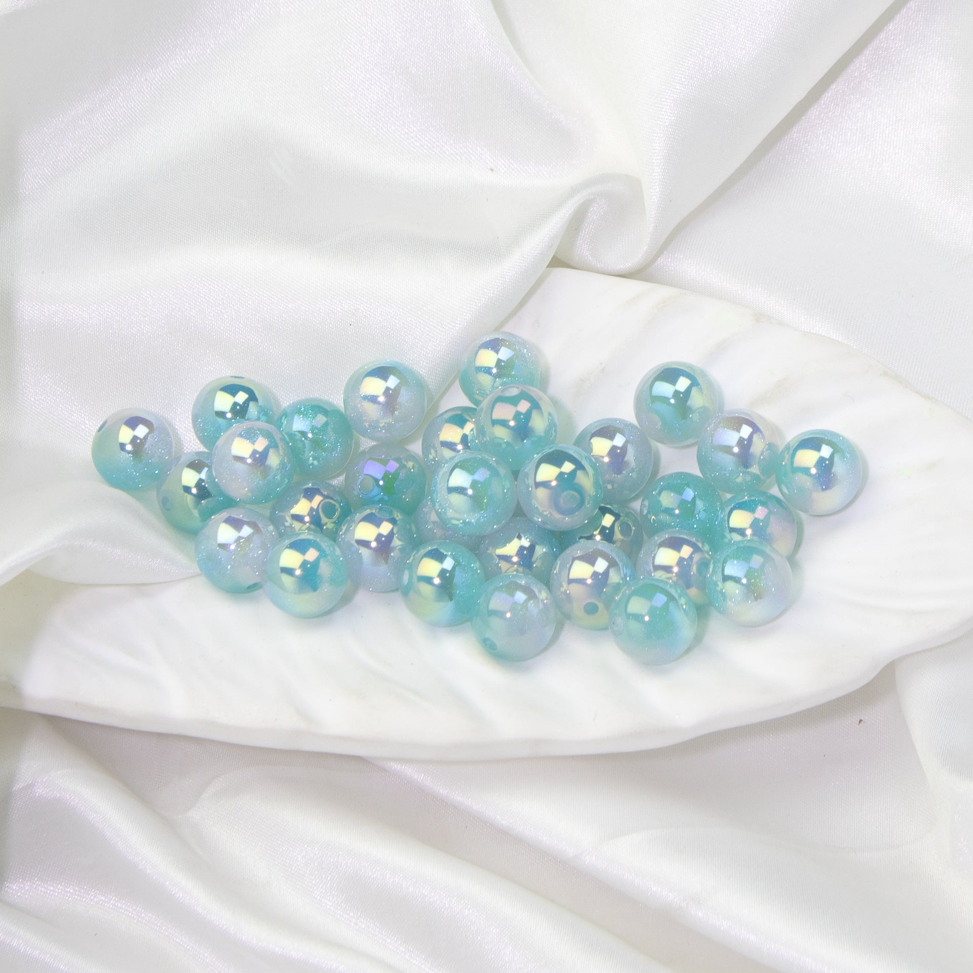 Starry Sky Two-color Gilded Round Beads-50PCS