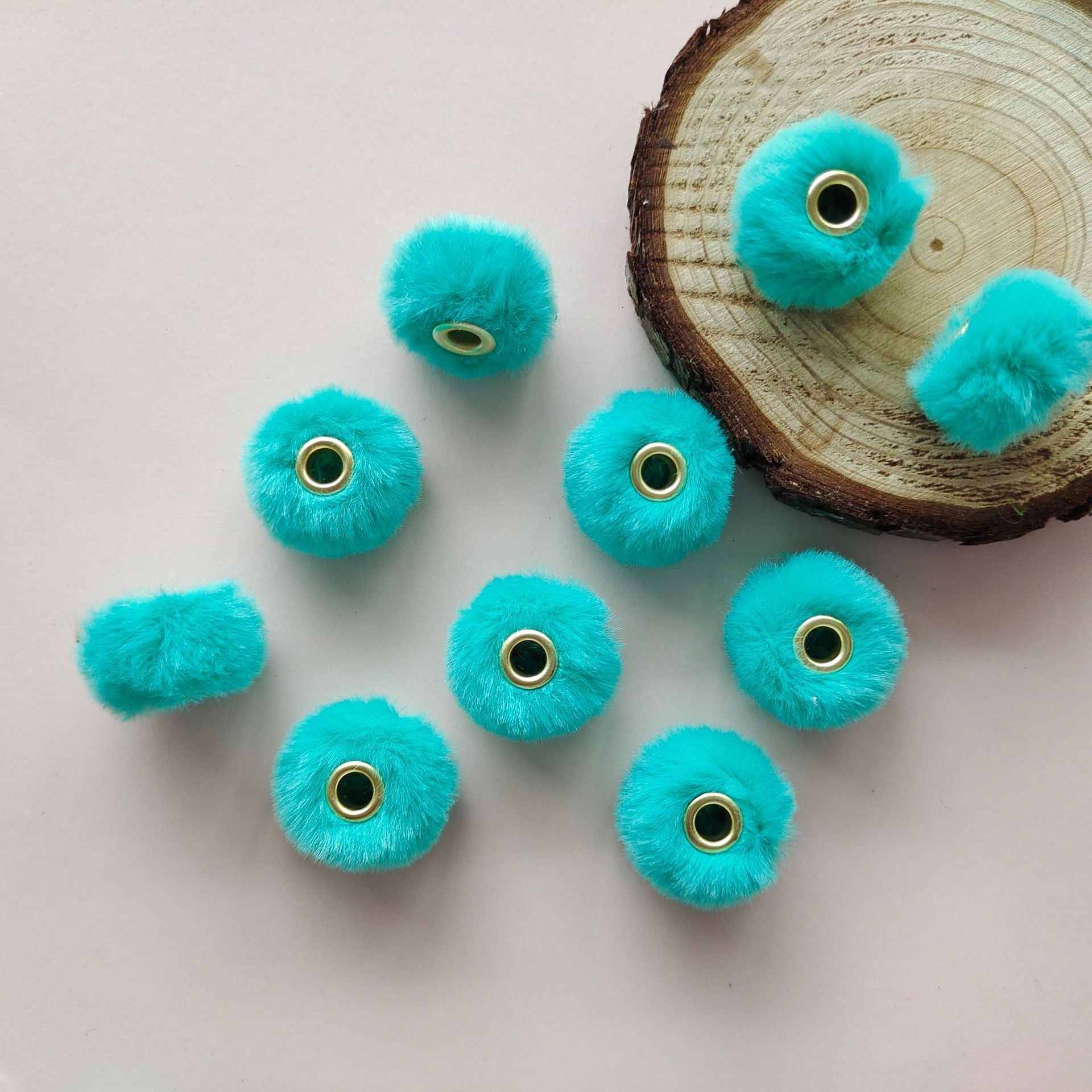 20MM Plush Ball Beads Spacers DIY Beaded Pen Accessories-50PCS