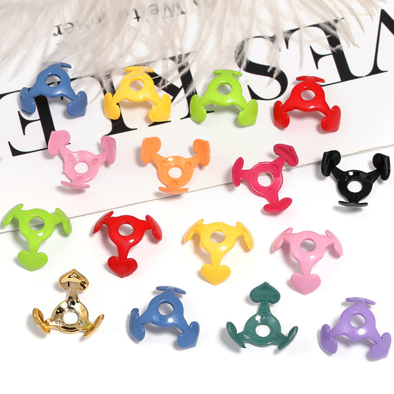 DIY Colorful Love Five-pointed Star Middle Hole Acrylic Flower Holder Spacer Beads-100PCS