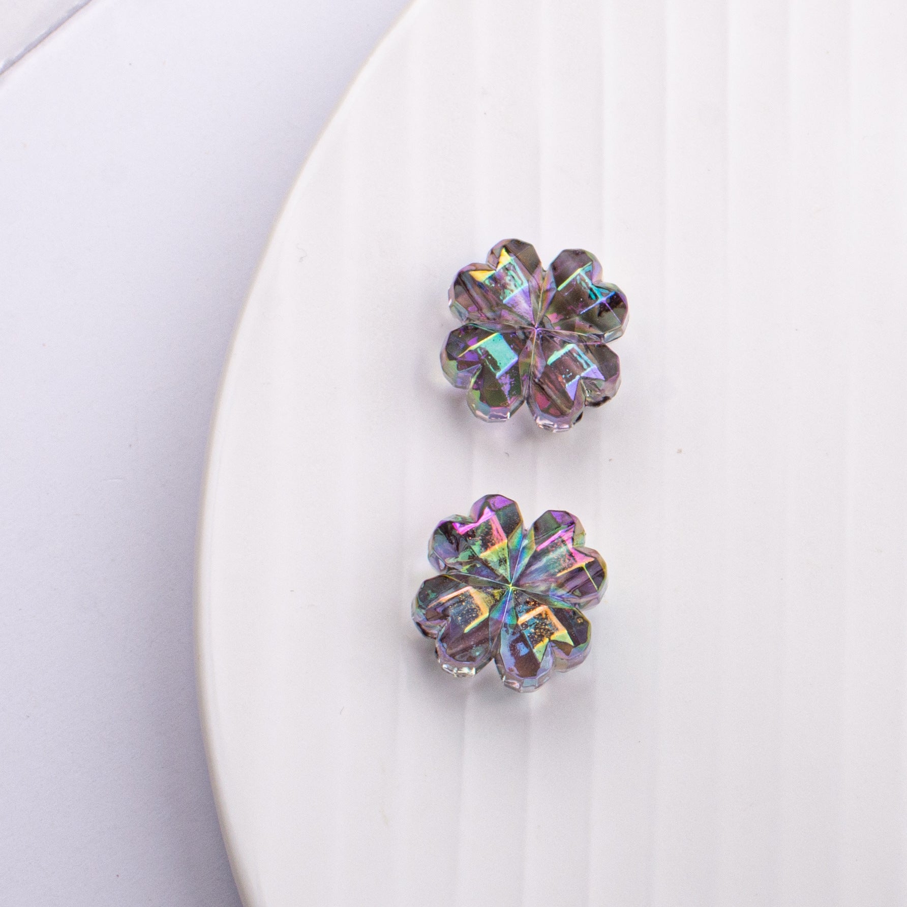 Beaded Accessories Four-leaf Clover Straight Hole Acrylic Small Loose Beads-25PCS