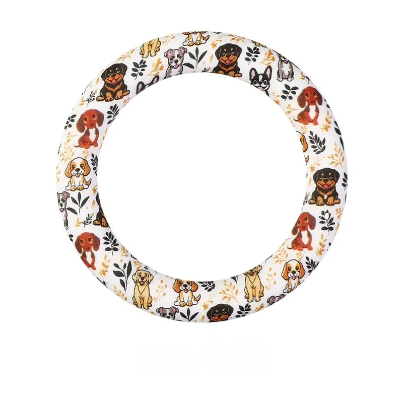 65MM Circular Ring Silicone Focal Beads for DIY Pens Keychains