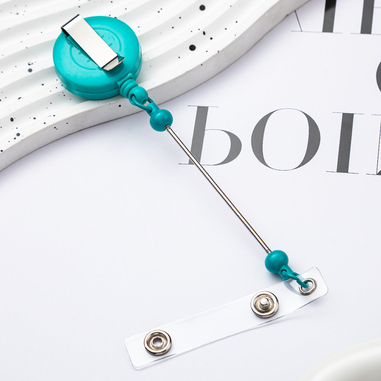 Badge Reels DIY Beadable Bar Retractable Keychain-2PCS