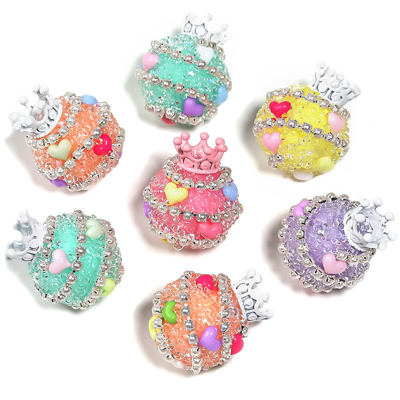 Crown Sugar Water Diamond Beads-10PCS