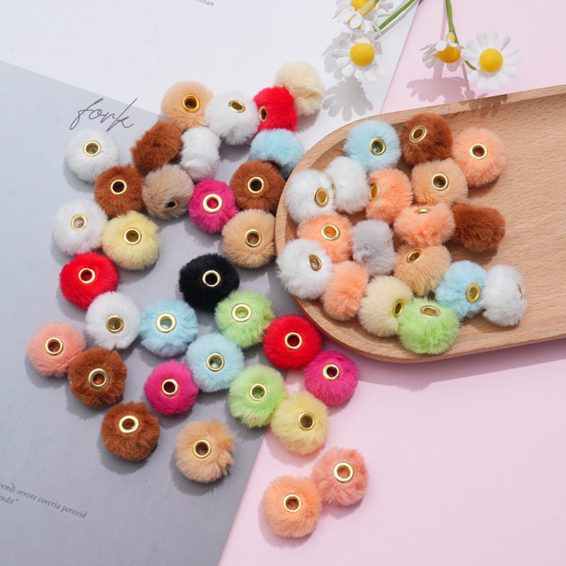 20MM Plush Ball Beads Spacers DIY Beaded Pen Accessories-50PCS