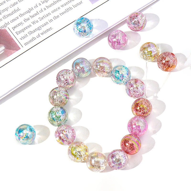 Acrylic Girly Clear Color Straight Hole Round Beads-100PCS