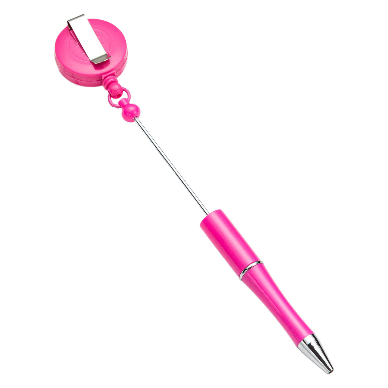 Creative Beadable Pens Retractable Buckle Plastic Easy Pull Buckle Ballpoint Pen-2PCS