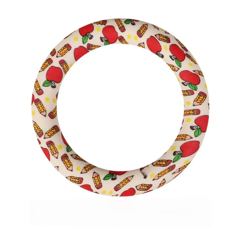 65MM Circular Ring Silicone Focal Beads for DIY Pens Keychains