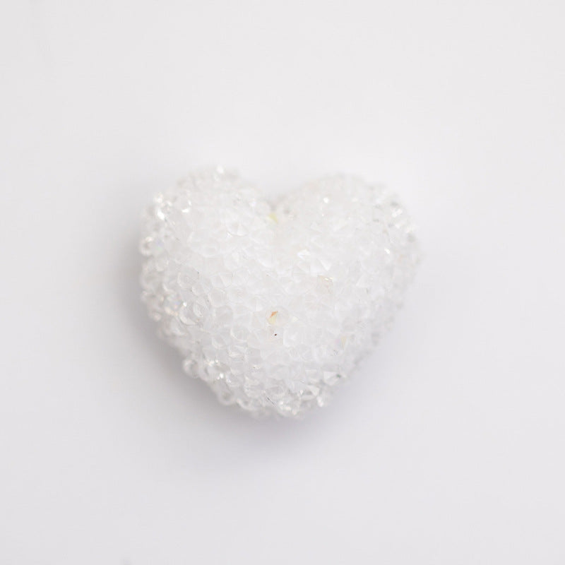 Acrylic Rhinestones, Soft Granulated Sugar Small Heart Beads-10PCS