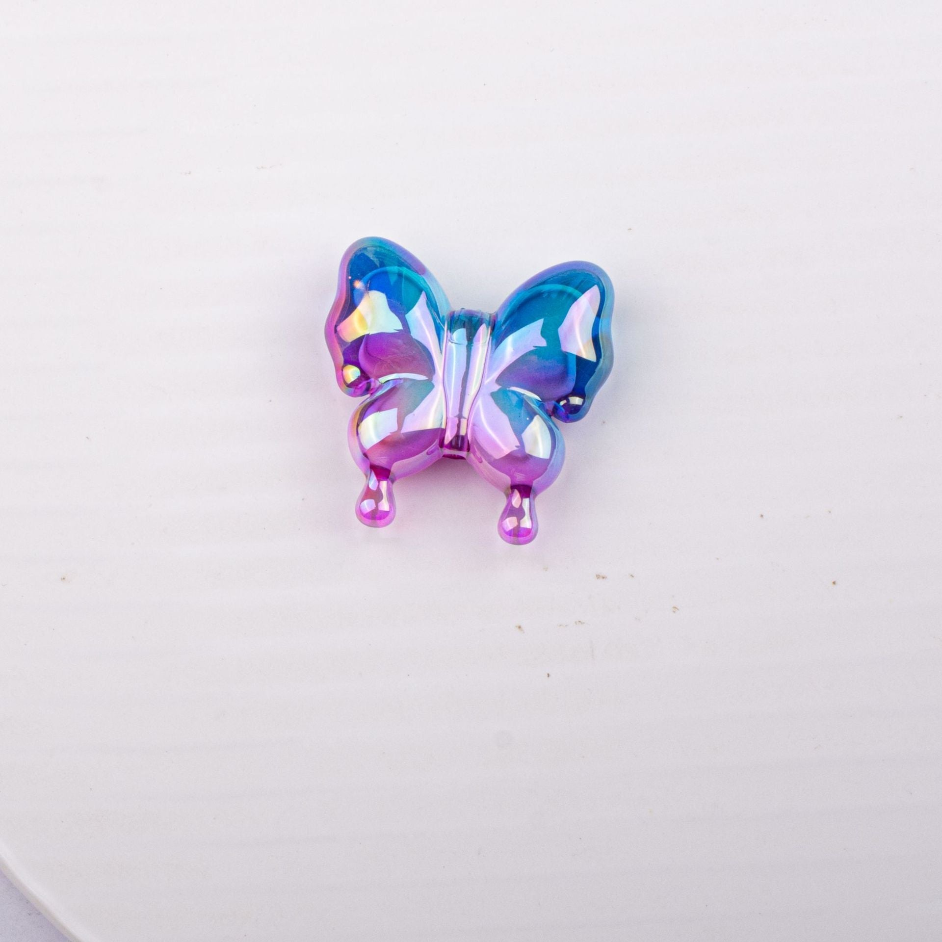 Cartoon Acrylic Vertical Hole Butterfly Swallowtail Butterfly UV Plated Gradient Color-10PCS