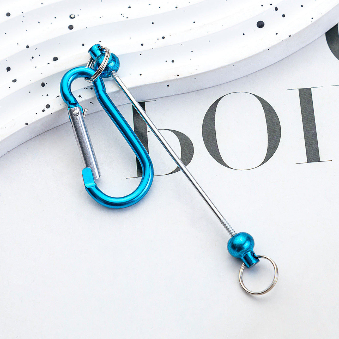 Creative Beadable Metal Hook Keychain-2PCS