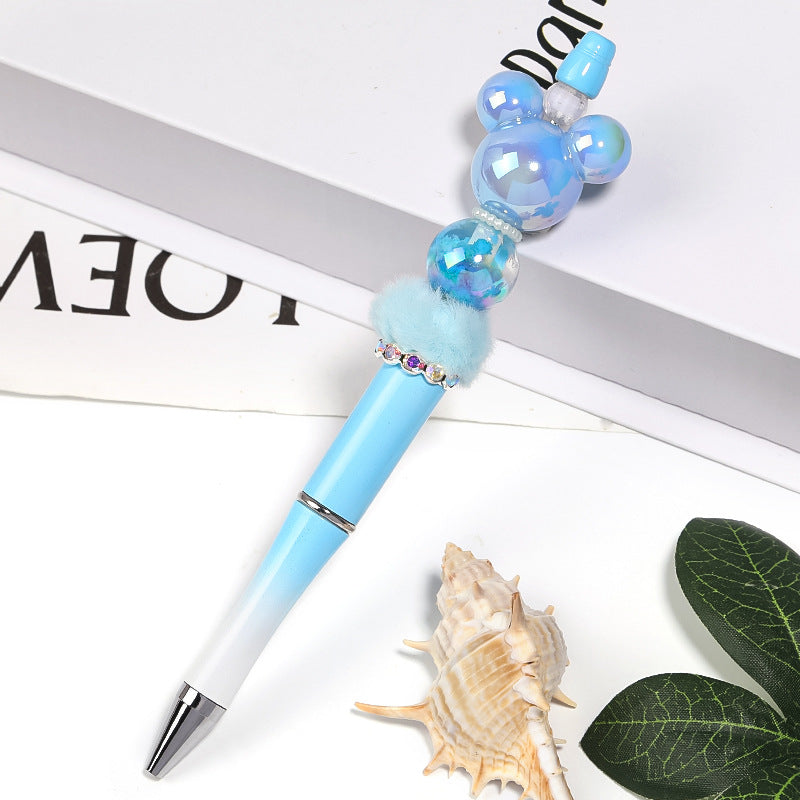 UV Electroplating Solid Color Bear Beads Acrylic Vertical Hole Beads-25PCS