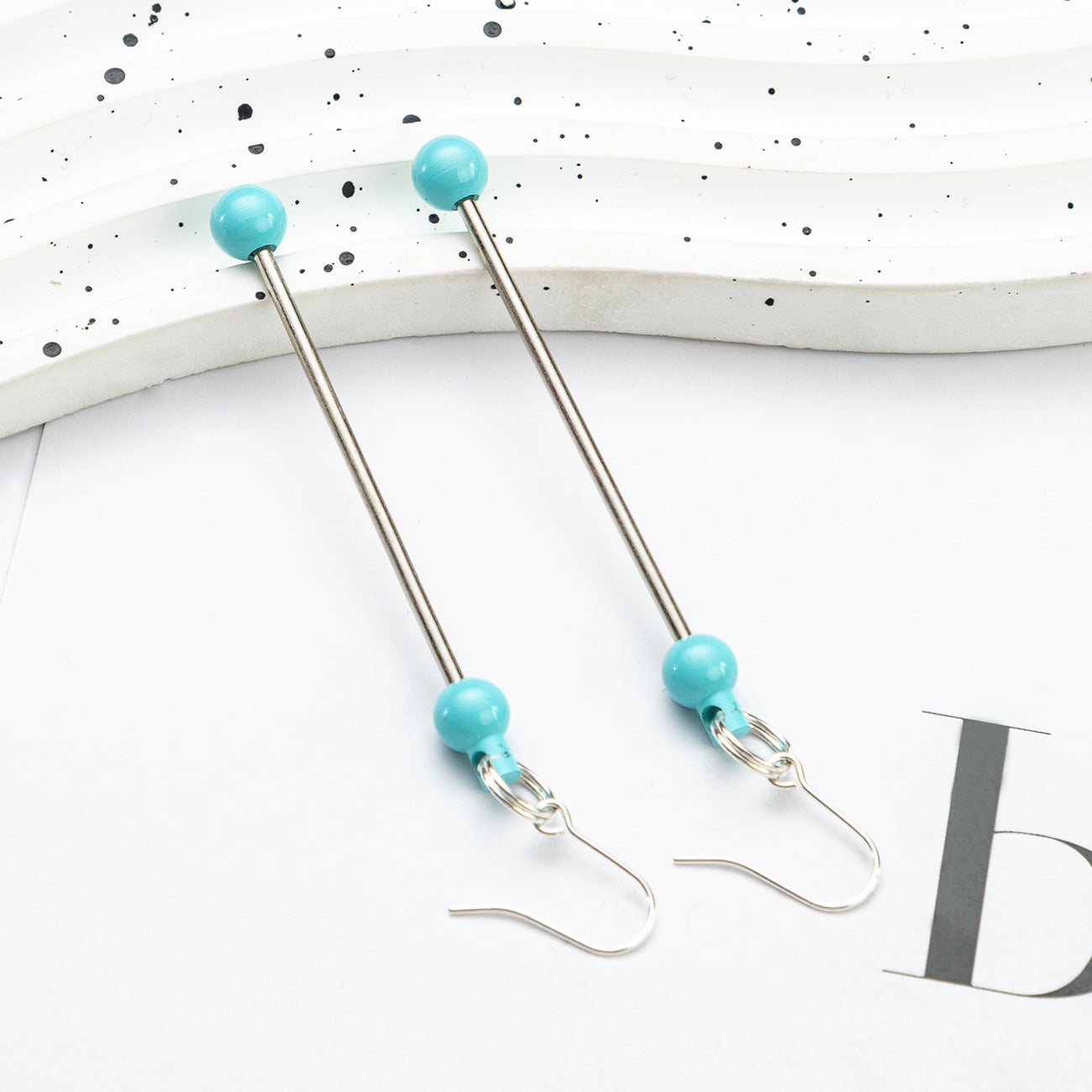 Creative Beadable Earrings Metal DIY Earrings-1 Pair