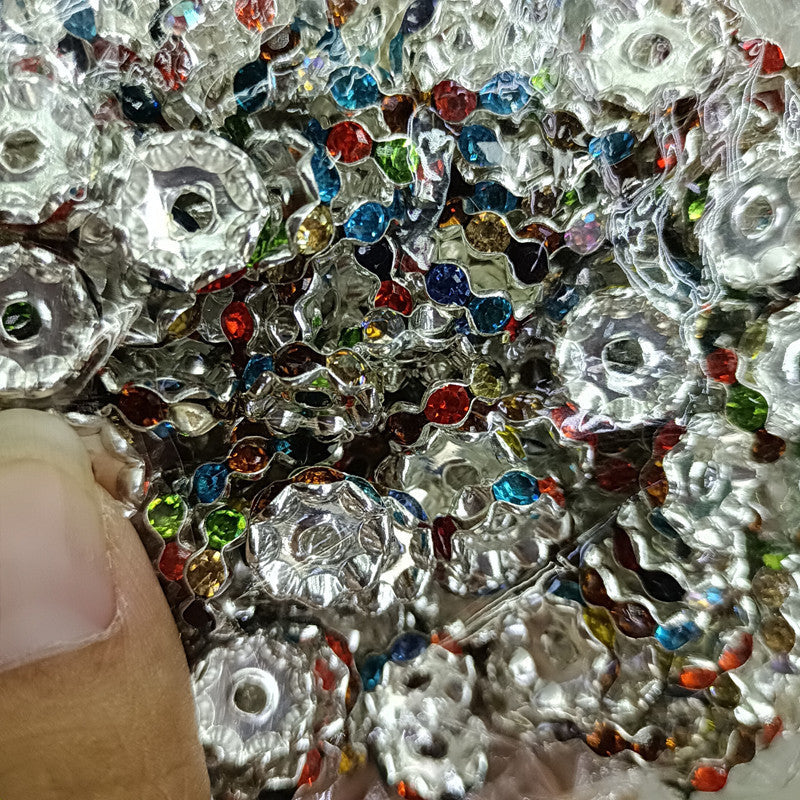 12mm Colored Diamond Spacer Round Spacer Beads DIY Handmade Colored Diamond Beads-250PCS