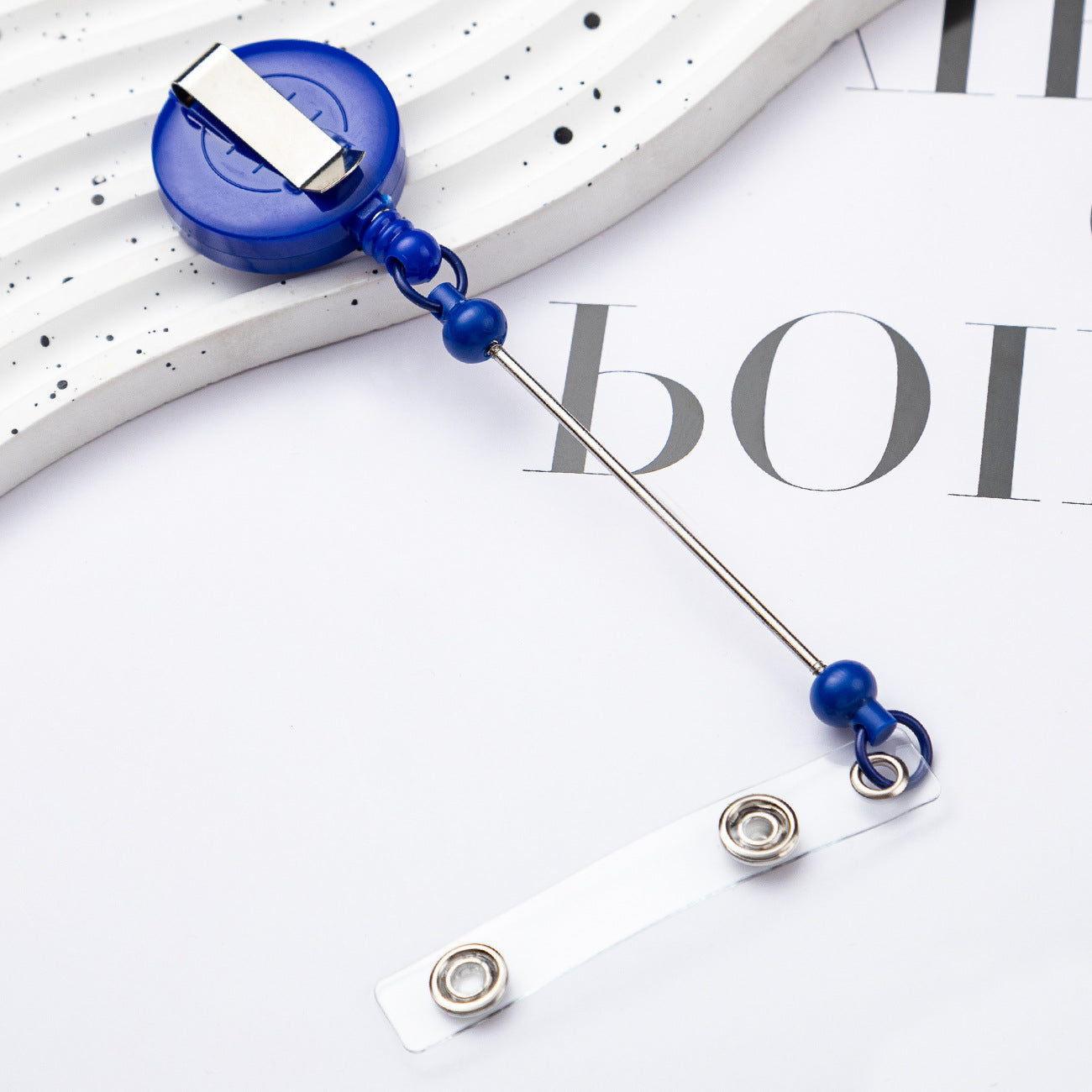 Badge Reels DIY Beadable Bar Retractable Keychain-2PCS