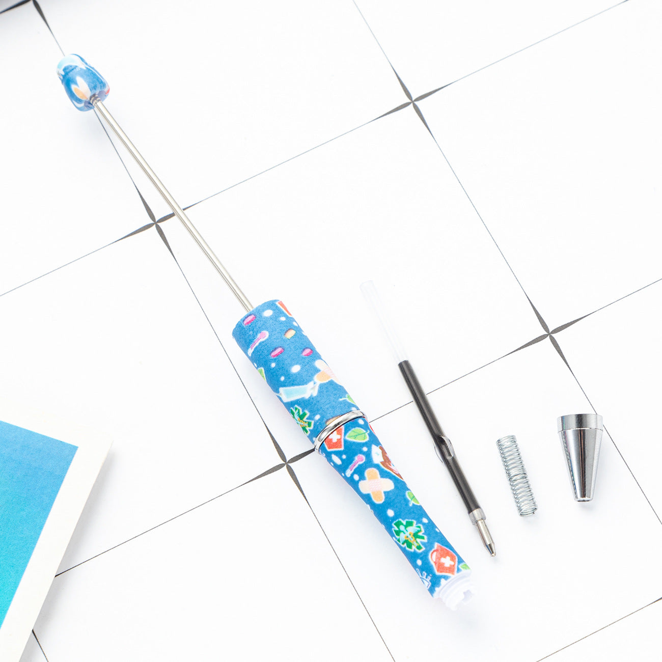 Creative Beadable Pen Nurses Printed DIY Plastic Pen-5PCS