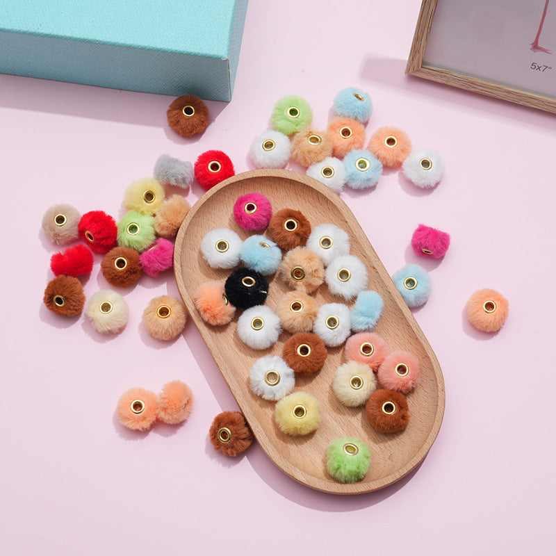 20MM Plush Ball Beads Spacers DIY Beaded Pen Accessories-50PCS