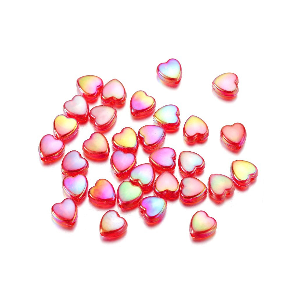 Acrylic Colorful Love Heart Glossy Beads-Small-200PCS
