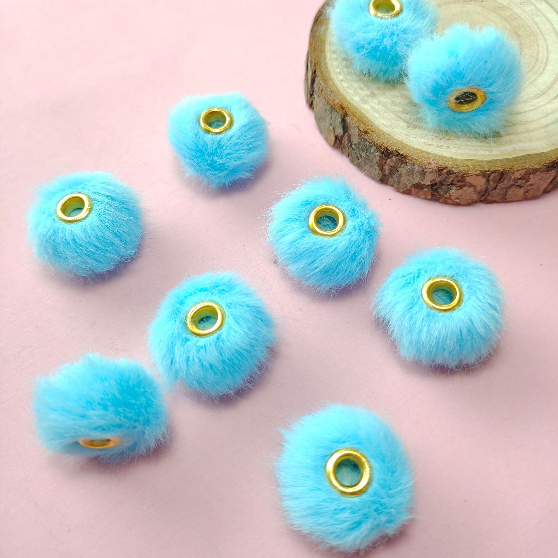 20MM Plush Ball Beads Spacers DIY Beaded Pen Accessories-50PCS