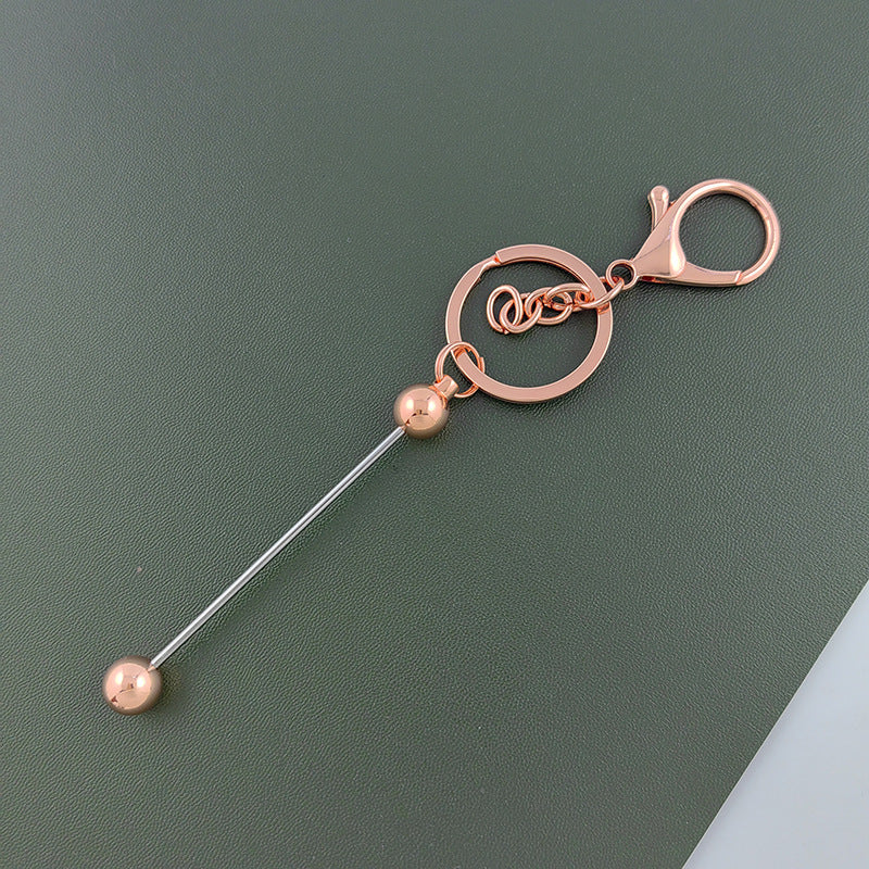 Creative Beadable Bar Metal DIY for Beaded Keychains-2PCS