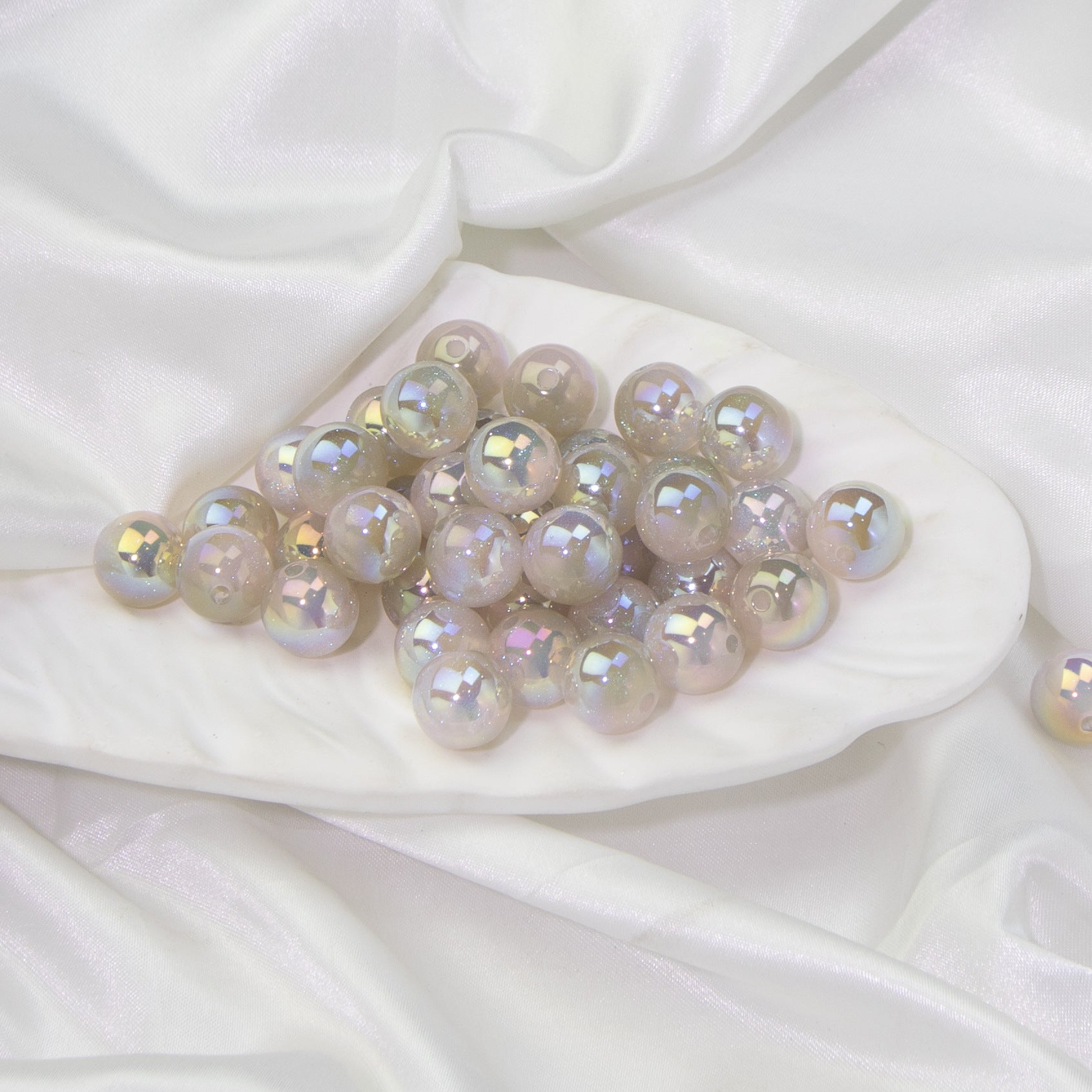 Starry Sky Two-color Gilded Round Beads-50PCS