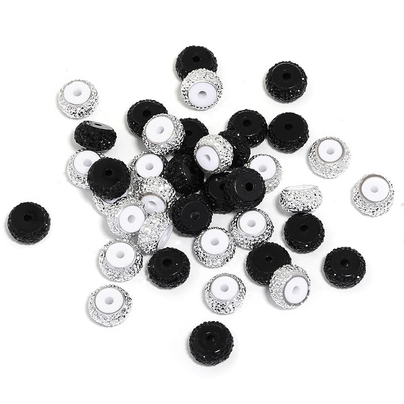 Wheel Beads Granulated Sugar Flat Beads Acrylic Spacer Beads-100PCS