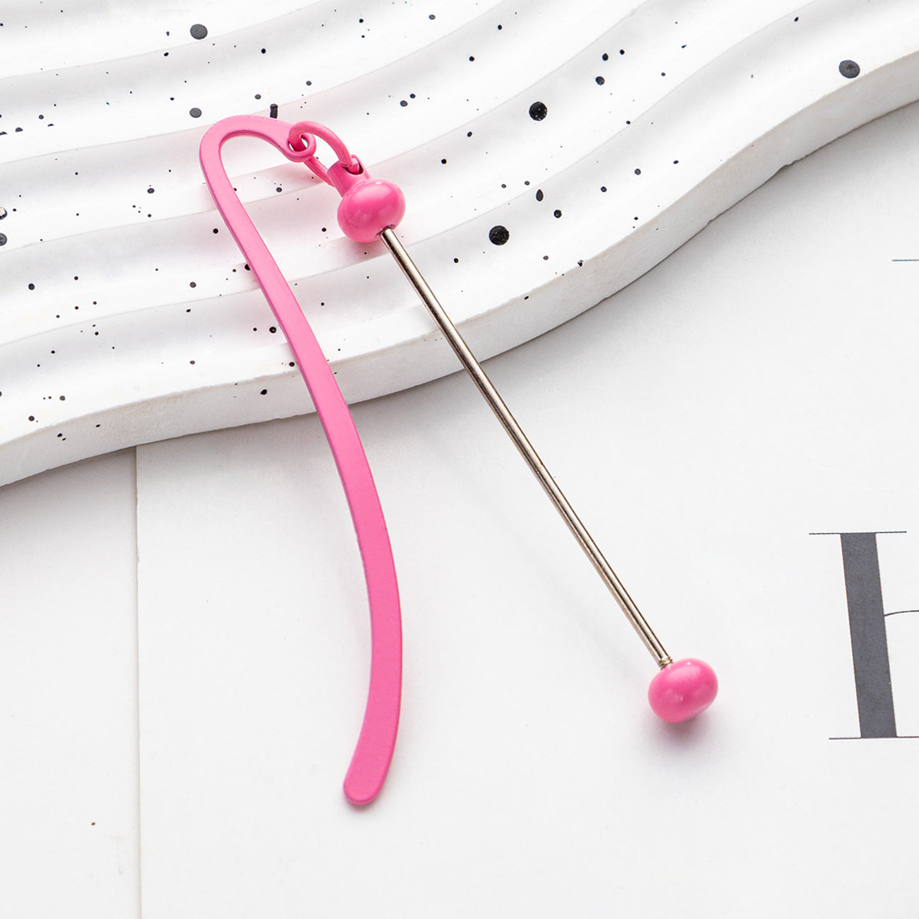 Creative Solid Color Beadable Bookmarks Metal DIY for Beadable Bar-2PCS