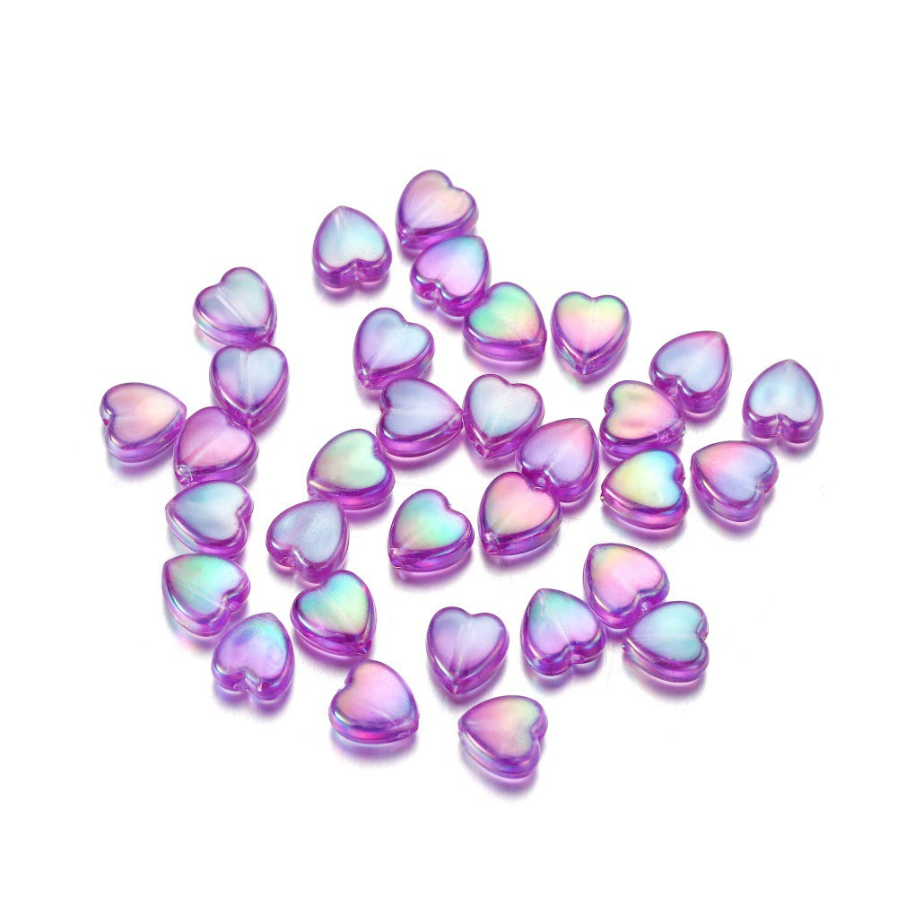 Acrylic Colorful Love Heart Glossy Beads-Small-200PCS