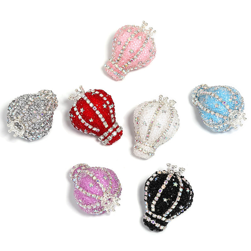 Heavy Industry Crown Hot Air Balloon Soft Sugar Beads Rhinestone Chain Beads DIY-5PCS