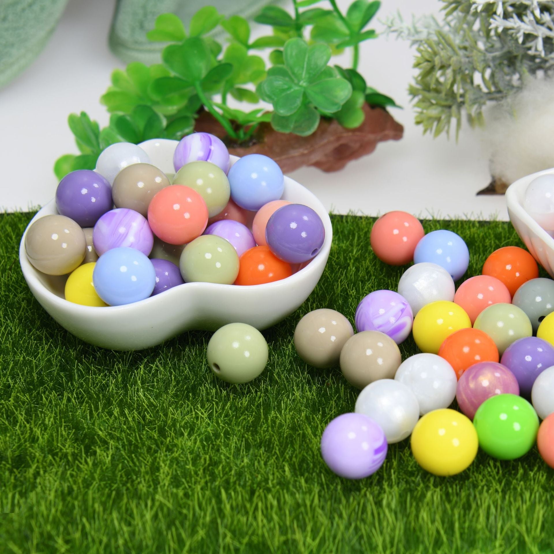 Creative Imitation Metal Style Speckle Silicone Beads-50PCS