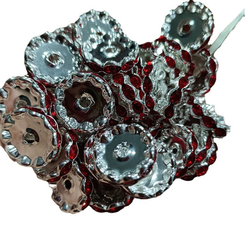 15mm Silver Plated Wave Diamond Wheel Clip DIY Handmade Spacer Beads-200PCS