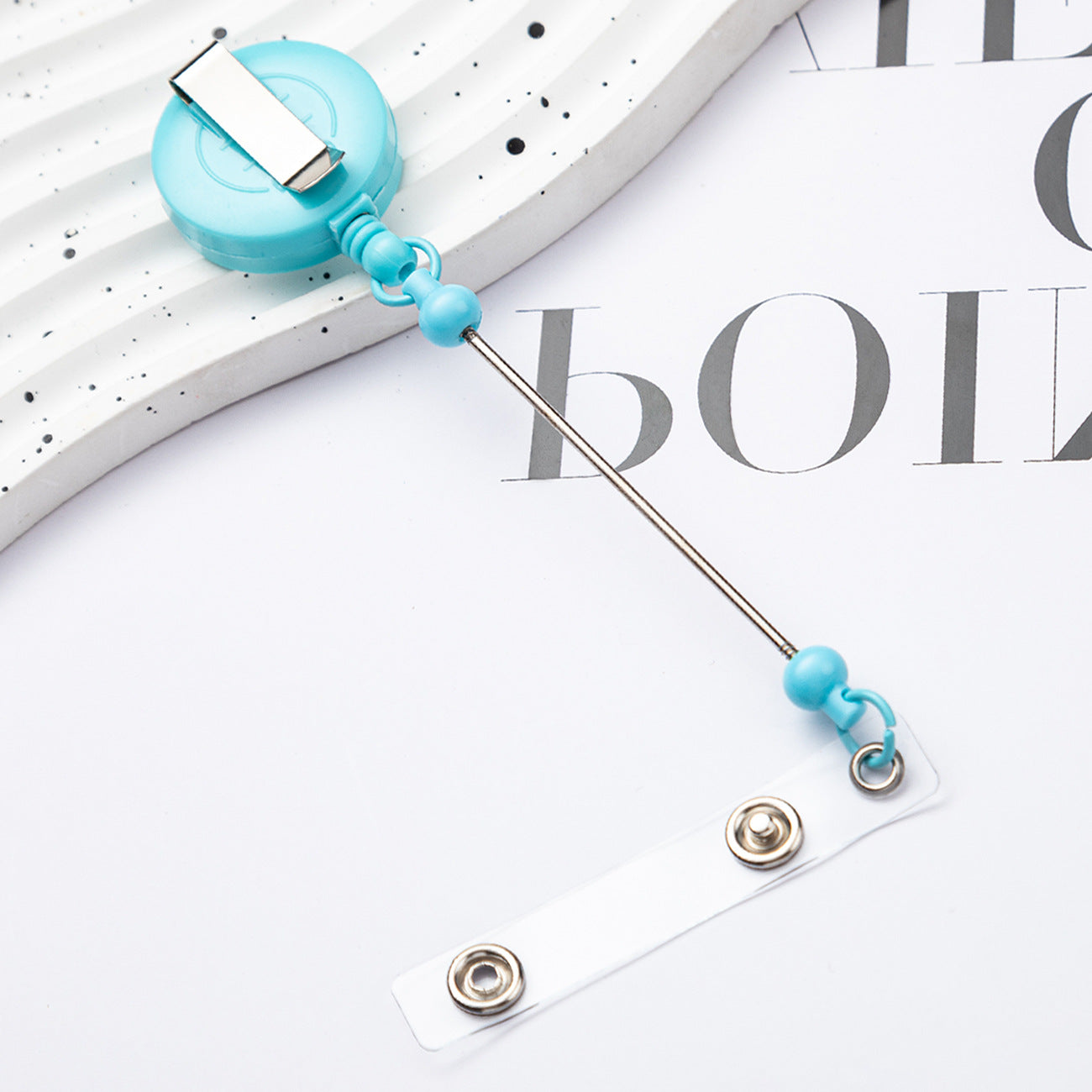 Badge Reels DIY Beadable Bar Retractable Keychain-2PCS