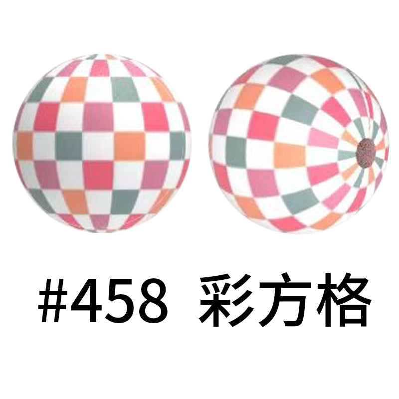 16mm Colorful Silicone Water Transfer Beads Print Silicone Beads-50PCS