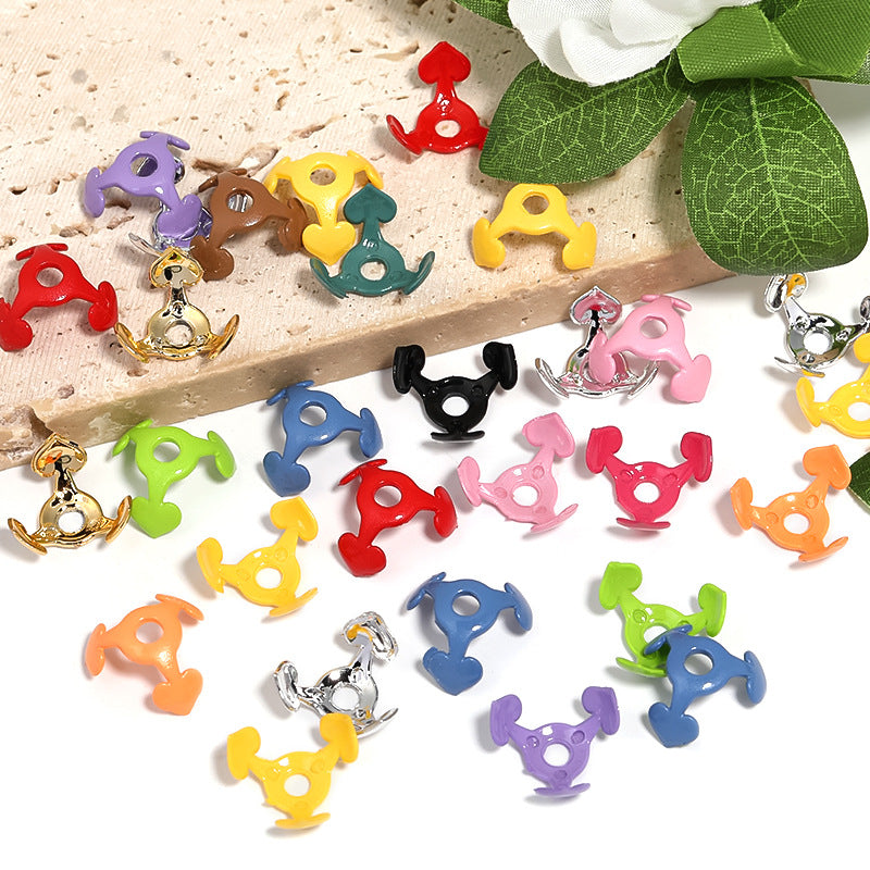 DIY Colorful Love Five-pointed Star Middle Hole Acrylic Flower Holder Spacer Beads-100PCS