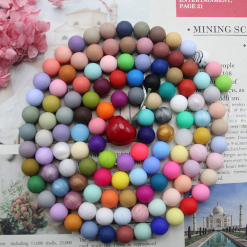 Creative Silicone 15mm Candy Color Beads-50PCS