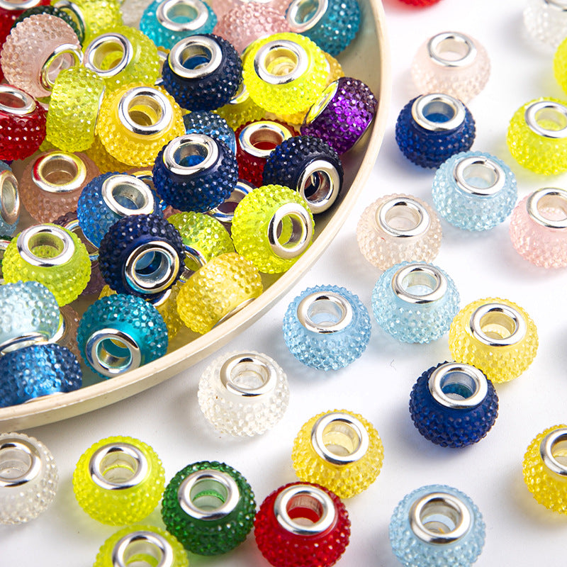 14mm Gypsophila Resin Large Hole Beads-100PCS