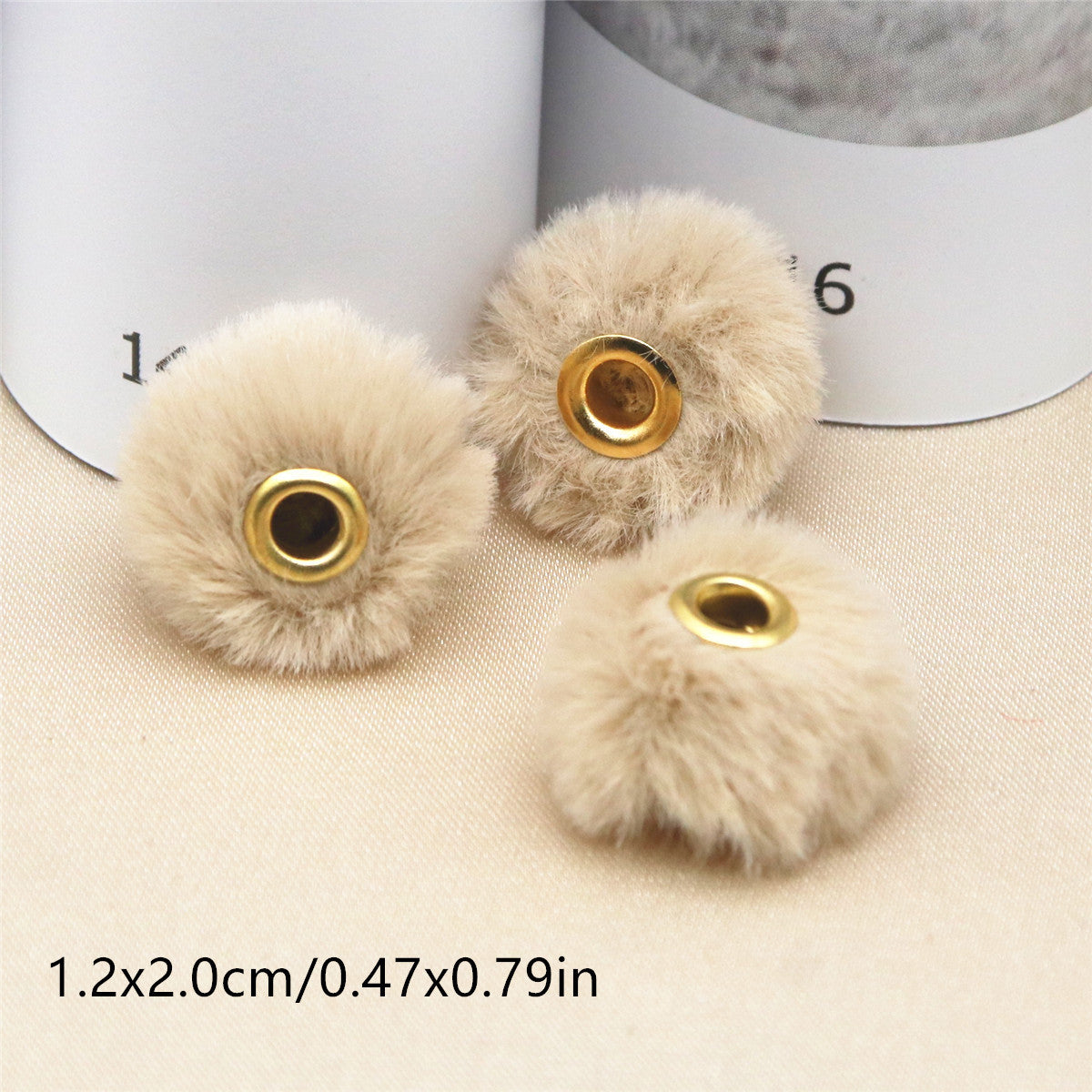 Straight Hole Soft Waxy Fur Ball Beads Loose Beads Large Hole Fabric Accessories-50PCS