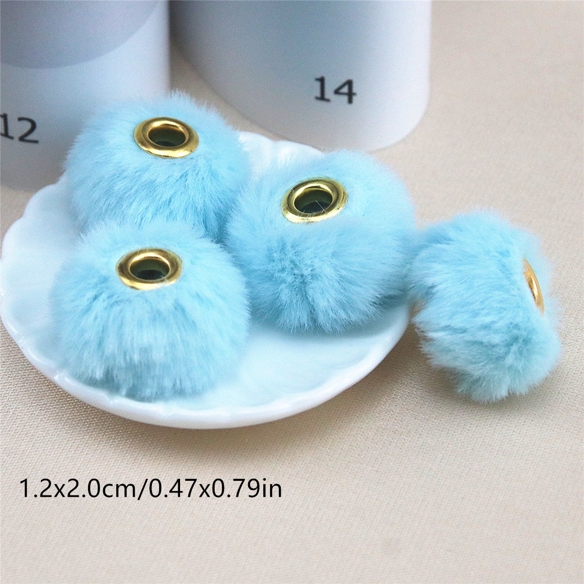 Straight Hole Soft Waxy Fur Ball Beads Loose Beads Large Hole Fabric Accessories-50PCS