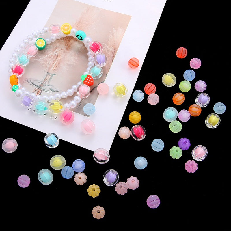 Creative Candy Color Beads Mid Beads Acrylic Pumpkin Beads-100PCS