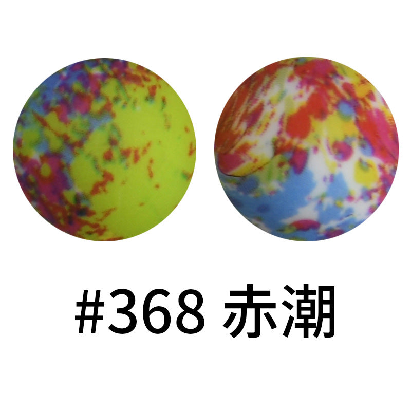 16mm Print Silicone Beads Colorful Silicone Water Transfer Beads-50PCS