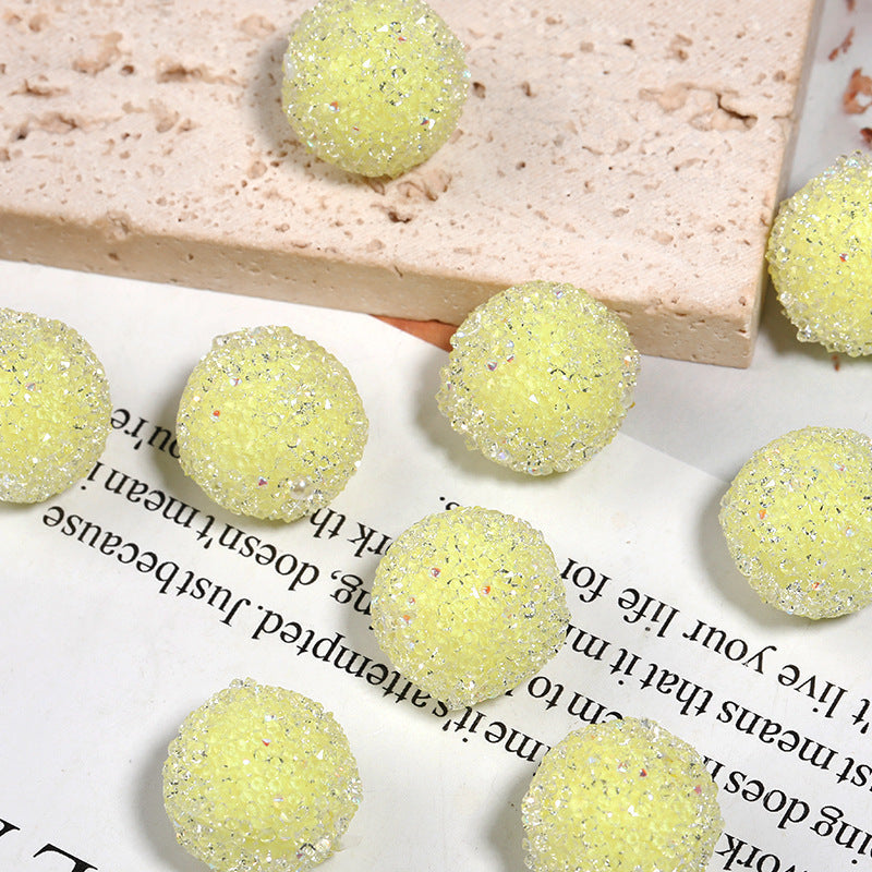 DIY Sparkling Rhinestone Soft Sugar Beads, 20mm -5PCS