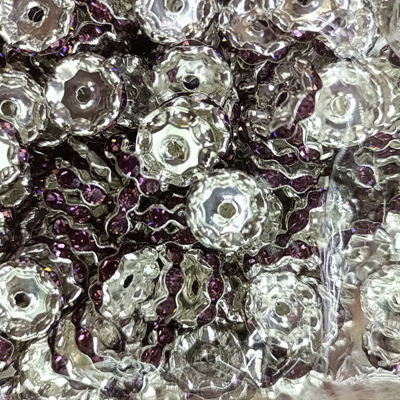 12mm Colored Diamond Spacer Round Spacer Beads DIY Handmade Colored Diamond Beads-250PCS