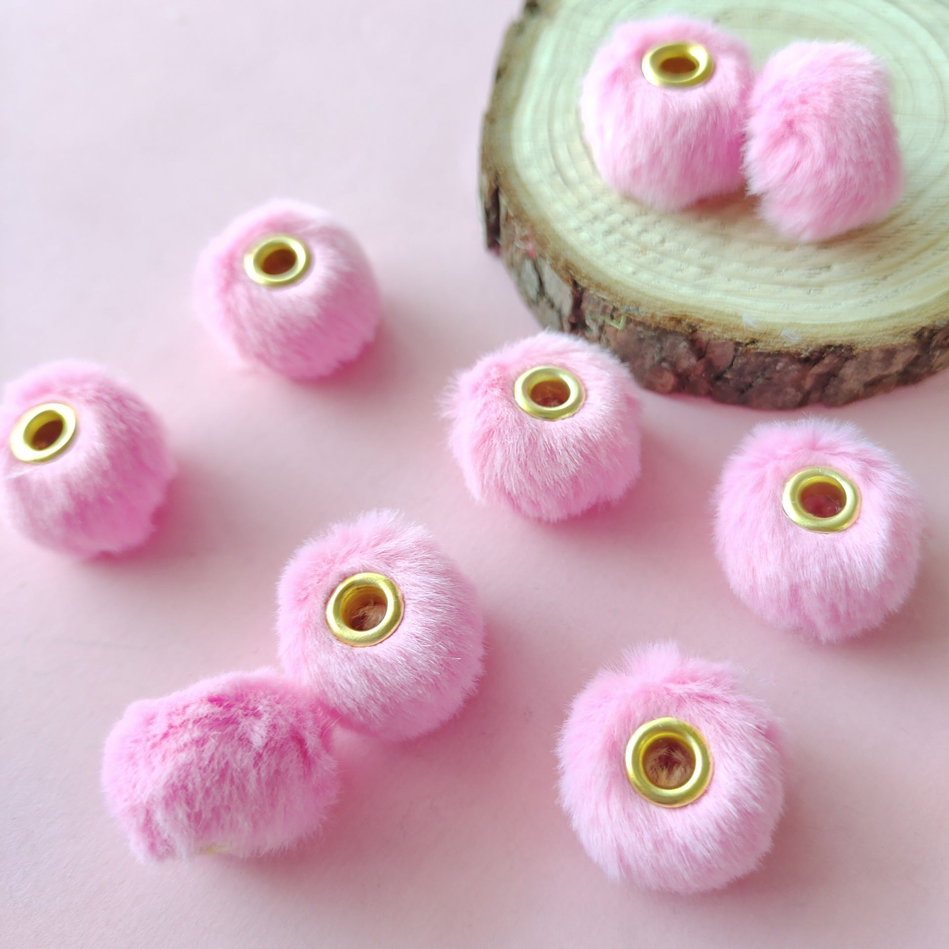 20MM Plush Ball Beads Spacers DIY Beaded Pen Accessories-50PCS