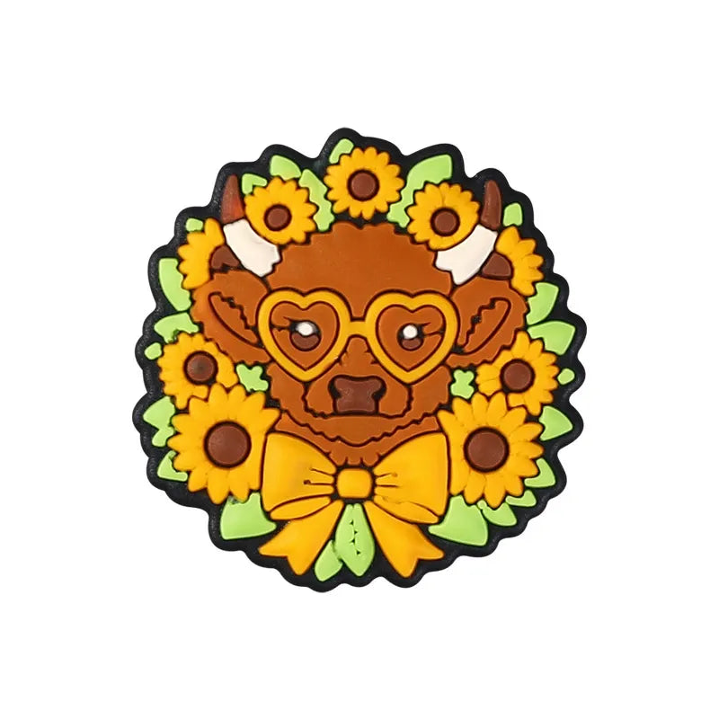 Flatback Sunflower Silicone Focal Beads for DIY Pens Keychains