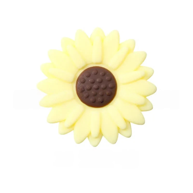 Flatback Little Daisy Silicone Focal Beads for DIY Pens Keychains