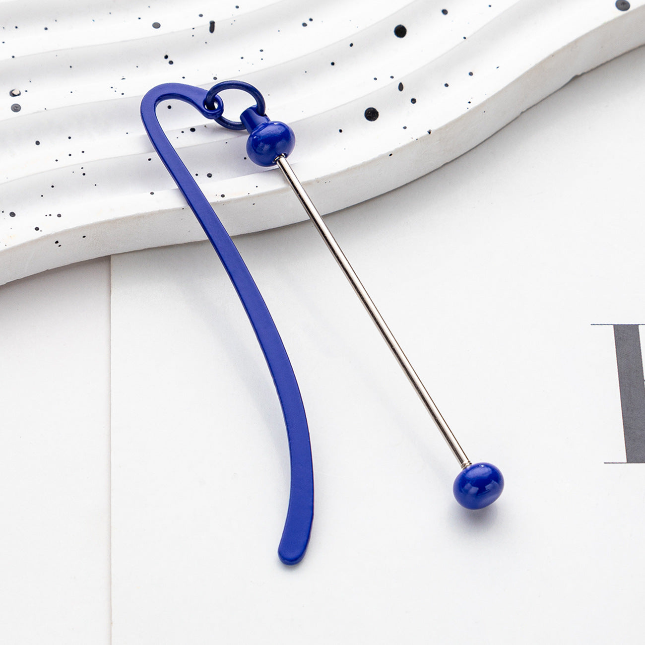 Creative Solid Color Beadable Bookmarks Metal DIY for Beadable Bar-2PCS