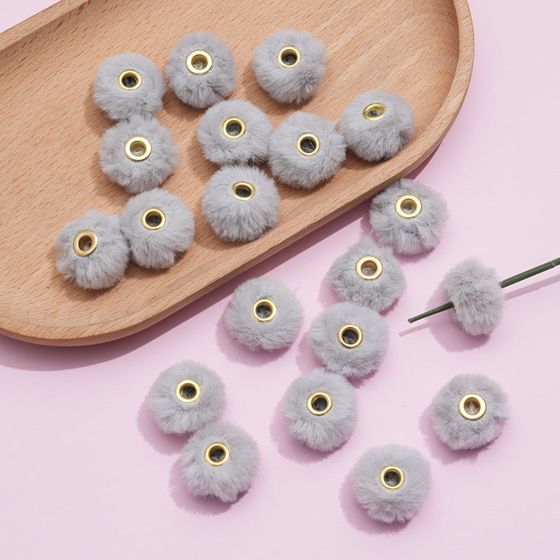 20MM Plush Ball Beads Spacers DIY Beaded Pen Accessories-50PCS