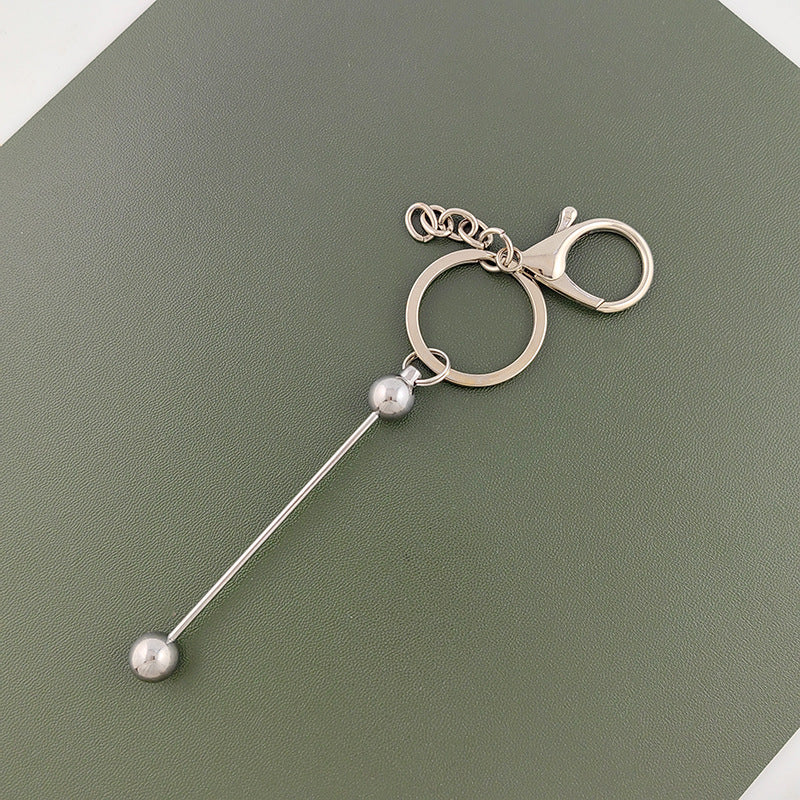 Creative Beadable Bar Metal DIY for Beaded Keychains-2PCS