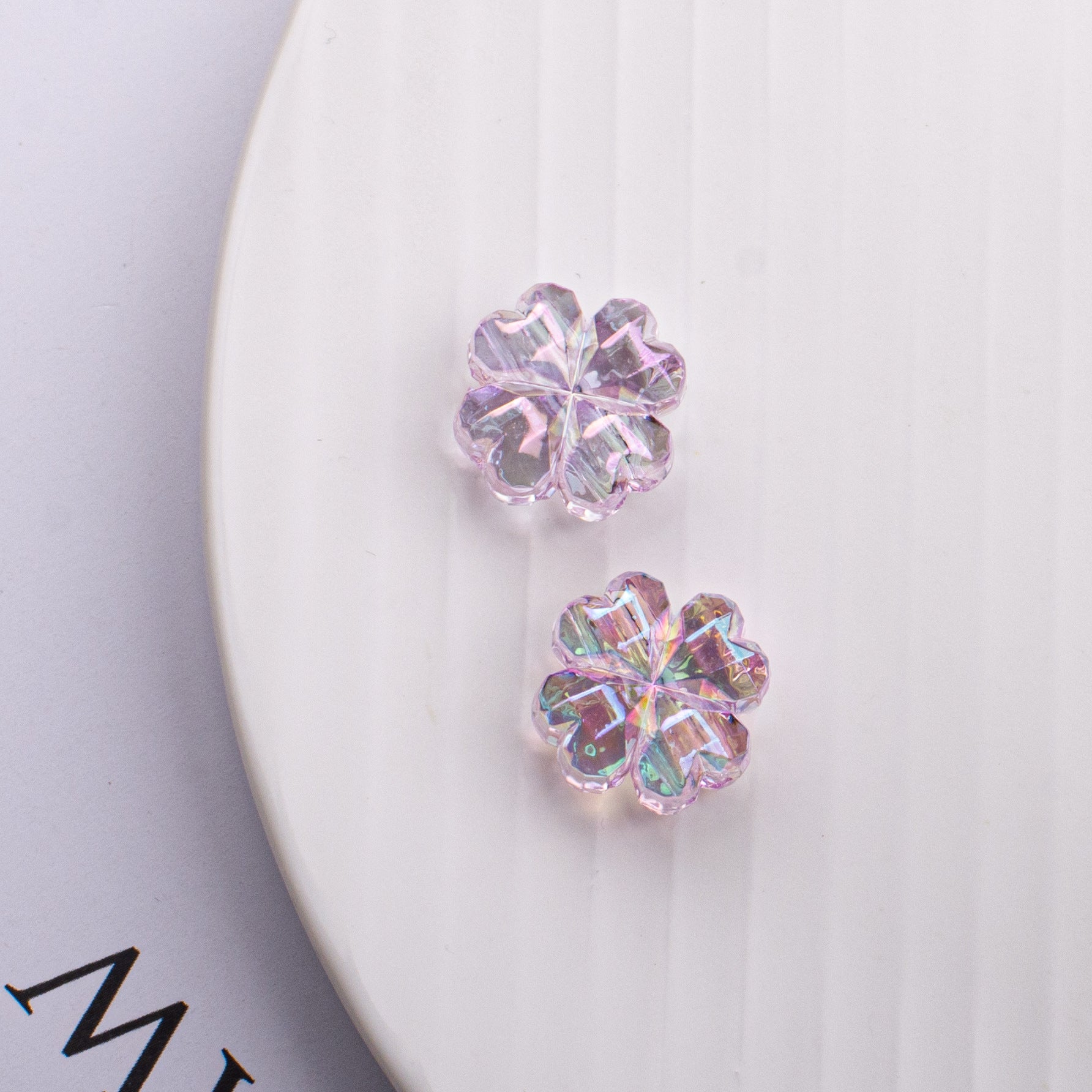 Beaded Accessories Four-leaf Clover Straight Hole Acrylic Small Loose Beads-25PCS